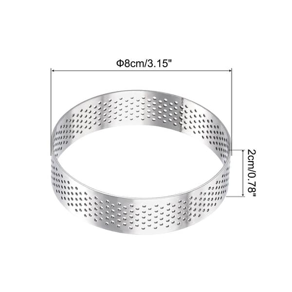 Stainless Steel Circular Cake Rings 3.1" Perforated Cake Mousse Ring